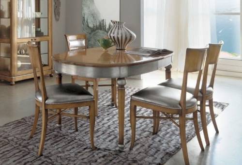 luxusní rustikální jídelní stoly a židle
