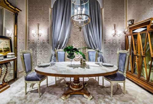 luxusní rustikalní stoly a židle Francesco Molon